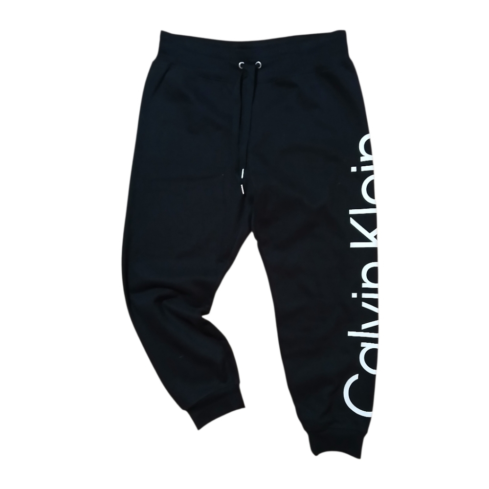 NWT Calvin Klein Black Joggers Sweatpants. Black W Logo Size XL - Picture 5 of 8